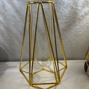 Gold Geometric Glass Vase